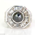 █$16000 6.00CT BLACK DIAMOND HUGE & HEAVY MENS RING 14KT G/VS █