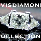 █ $12,500 1.63CT PRINCESS & TRILLIANTS DIAMOND RING █RARE