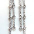 $8000 2.33ct natural round diamonds two rowed five tier dangle earrings 14kt gvs