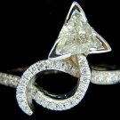 █$12000 1.56CT TRILLIANT DIAMOND CROSSOVER RING MODERN ERA 14KT