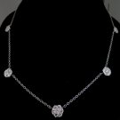 █$15000 4.00CT DIAMONDS CLUSTER BY YARD NECKLACE F/VS 14KT 17 INCH FLOWER