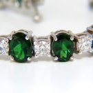 █$25,000 20.68CT NATURAL TSAVORITE DIAMONDS BRACELET 14KT VIVID GREENS TENNIS