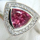 █$5500 2.15CT NATURAL NO HEAT PINK SPINEL DIAMOND HALO RING G/VS 14KT UNHEATED