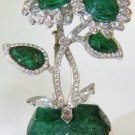 █$42000 72.96CT VENUS FLY TRAP NATURAL EMERALD DIAMONDS BROOCH18KT █