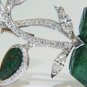&acirc;��$42000 72.96CT VENUS FLY TRAP NATURAL EMERALD DIAMONDS BROOCH18KT &acirc;��