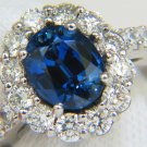 VIDEO $27000 GIA 5.53CT NATURAL NO HEAT SAPPHIRE DIAMOND HALO RING 14KT UNHEATED