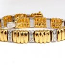 $5000 18KT 1.00CT NATURAL ROUND DIAMONDS GRILL DECO LINK TENNIS BRACELET