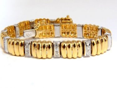 $5000 18KT 1.00CT NATURAL ROUND DIAMONDS GRILL DECO LINK TENNIS BRACELET