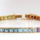 10.00ct amethyst Aquamarines Citrine Topaz Garnet Amethysts peridot bracelet 14k