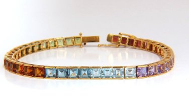 10.00ct amethyst Aquamarines Citrine Topaz Garnet Amethysts peridot bracelet 14k