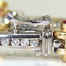 █$7200 4.50ct NATURAL FINE RUBY DIAMOND BAR LINK BEARING DECO BRACELET █ 2 TONED
