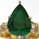 █$9000 6.50CT NATURAL EMERALD DIAMOND RING 14KT █