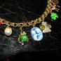 &acirc;��14KT GOLD CHARM BRACELET 10 CHARMS STARFISH CAMEO BUTTERFLY JADE 47.3 grams