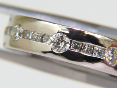 &acirc;��$4000 SANDWICH 1.33CT PRINCESS & ROUNDS DIAMOND ETERNITY BAND 14kt&acirc;��
