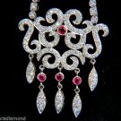 █$17200 6.50CT GILDED DECO NATURAL RUBY DIAMOND NECKLACE G/VS BOX + CIRCLE 14K █
