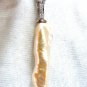 40mm Long natural freshwater pearl diamond pendant & three stranded necklace
