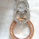 $5000 1.12ct Natural Diamonds Three Circles Dangling necklace 14kt.