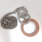$5000 1.12ct Natural Diamonds Three Circles Dangling necklace 14kt.