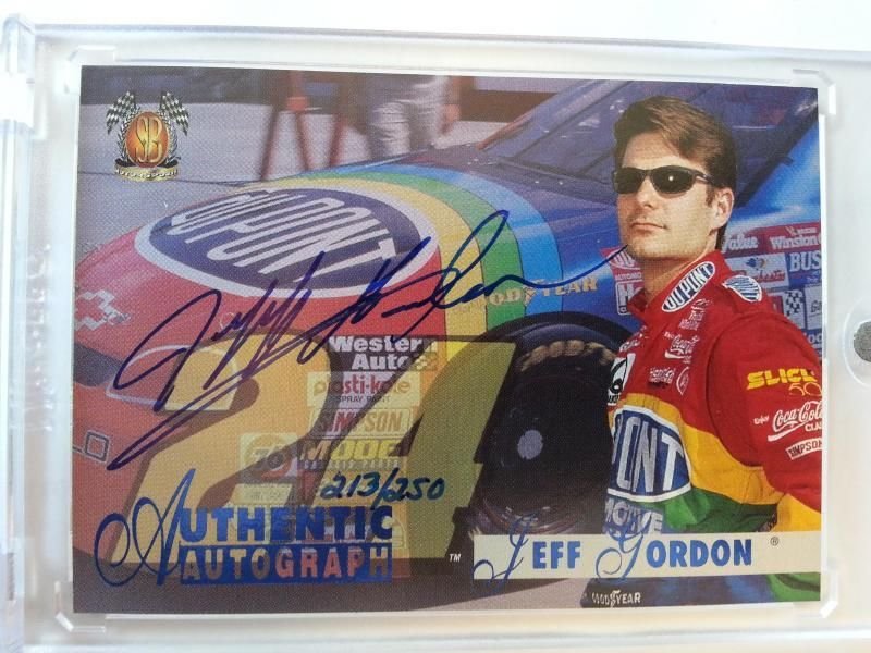 1997 Score Board Motorsports Jeff Gordon Autograph 213/250