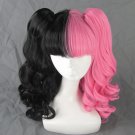 Lovely Fashion Hot Sell Black Pink Lolita Curly Cosplay Costume Wig