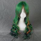 NEW Yowamushi Pedal Weak Pedals long curly 80cm green mix anime cosplay costume wig