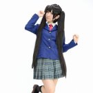 K-ON Nakano Azusa long black straight 120cm clip ponytails anime cosplay party full wig