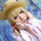TouHou Project Moriya Suwako 60cm light blonde gold anime cosplay party full wig