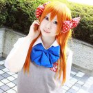 new Gekkan Shoujo Nozaki kun Sakura Chiyo long 80cm orange Anime cosplay full wig
