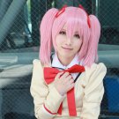 Puella Magi Madoka Magica Kaname Madoka short pink 2 clips ponytails anime cosplay party full wig