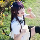 Working!! Aoi Yamada  long straight 100cm black purple anime cosplay party full wig