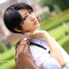 Attack on Titan Levi Rivuai Rivaille Investigation Corps short brown anime cosplay party full wig