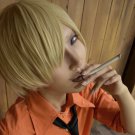 one piece Sanji short glod anime cosplay party full hair wig