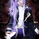 vocaloid Gakupo purple long curly anime cosplay party full hair wig + 2 ponytail