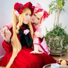 Rozen Maiden Reiner Rubin/Pure Ruby/ShinKu long Cosplay Wig Blonde Wavy ponytails 120cm