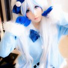 Vocaloid Hatsune Zatsune Miku blue white Cosplay Wig With 2 Clips 120CM Ponytails