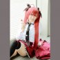 DATE A LIVE Itsuka Kotori long straight 2 clips dark red cosplay wig