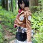 Attack on Titan Mikasa Ackerman short black costume cosplay party wig