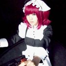Black Butler Mey-Rin wine red anime cosplay wig
