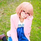Beyond the Boundary Mirai Kuriyama short light orange Cosplay wig
