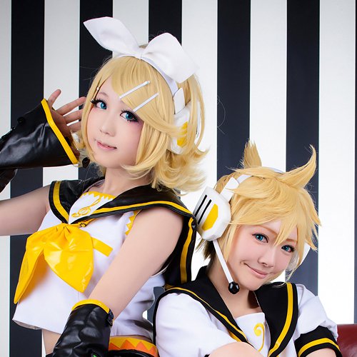 vocaloid Kagamine Rin Len twins blonde cosplay full wig.