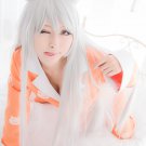 Hanekawa Tsubasa long straight silver white cosplay wig 100cm