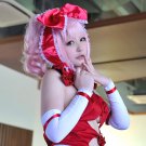 Code Geass Anya Alstreim curly pink cosplay anime full wig 2 curly clip ponytail