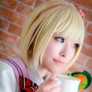 Ao No Exorcist Shiemi Moriyama Cosplay Short Blonde Cute Party Wig+ Free Wig Cap
