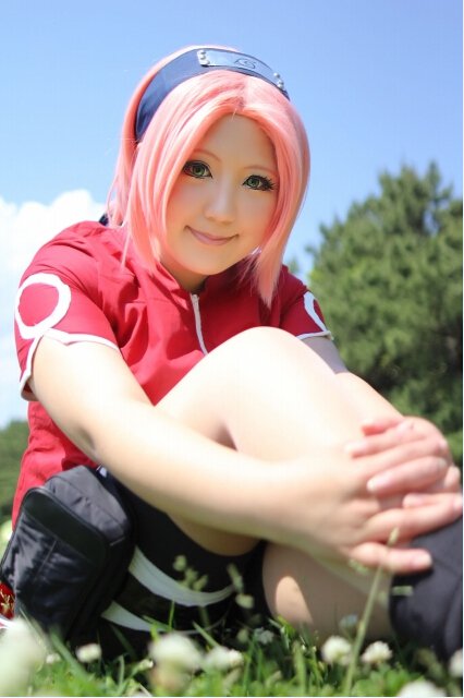 Naruto Haruno Sakura Short Pink Cosplay Wig