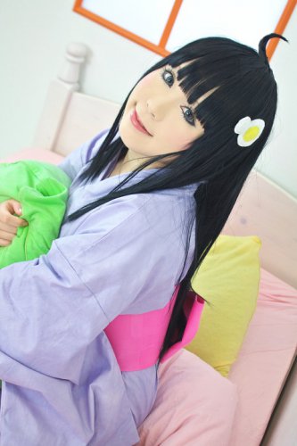 Araragi Tsukihi Araragi Koyomi long black 80cm cosplay wig