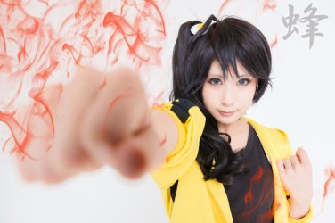 Araragi Tsukihi Araragi Koyomi long black 80cm cosplay wig