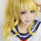 Love Live Ayasei Eli golden clip on ponytail cosplay wig