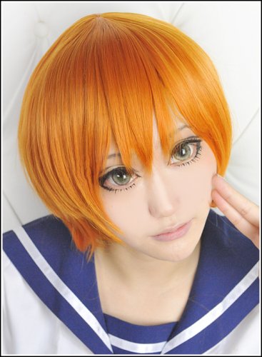 LOVE LIVE Hoshizora Rin orange short anime Cosplay wig