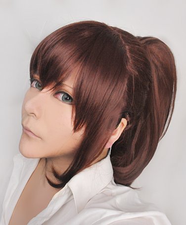 Anime Attack on Titan Investigation Corps Sasha Blouse red brown clip tail cosplay wig
