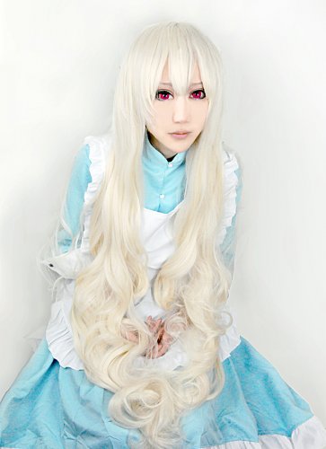Kagerou Project MekakuCity Actors KOZAKURA MARI 120cm long Rice white anime cosplay wig